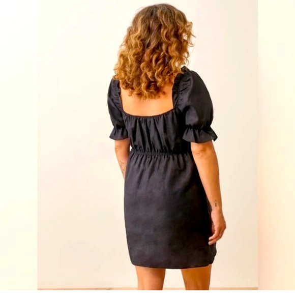 Reformation Channa Black Linen Dress - Picture 3 of 7